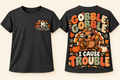 Gobble Gobble, I Cause Trouble | Toddler Girls Thanksgiving Tee