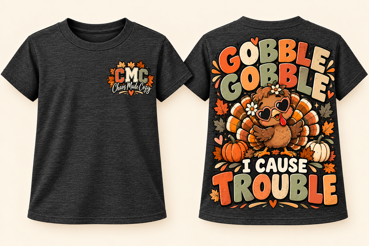 Gobble Gobble, I Cause Trouble | Youth Girls Thanksgiving Tee