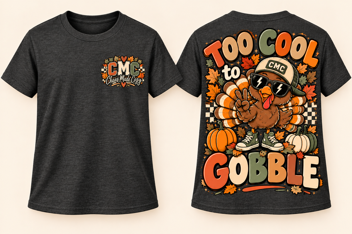 Too Cool to Gobble | Youth Boys Thanksgiving Tee