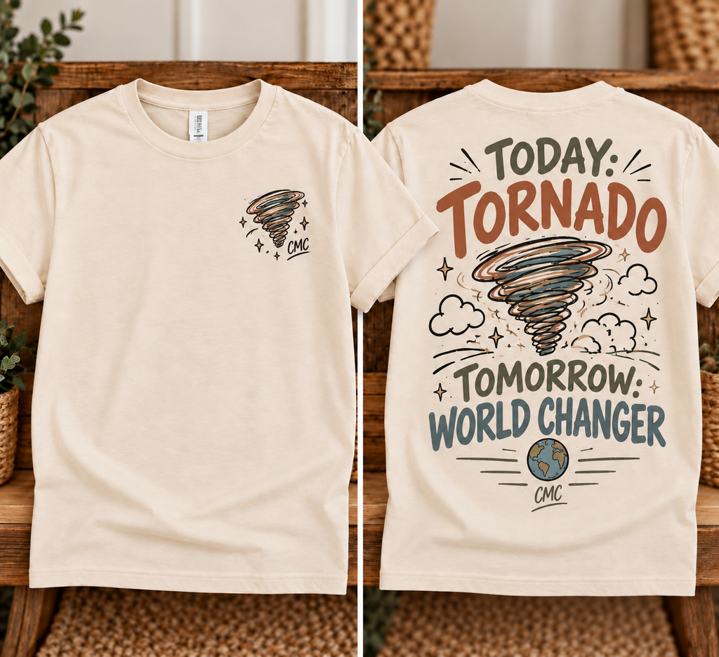 Tornado Today • World Changer Tomorrow | Youth Graphic Tee