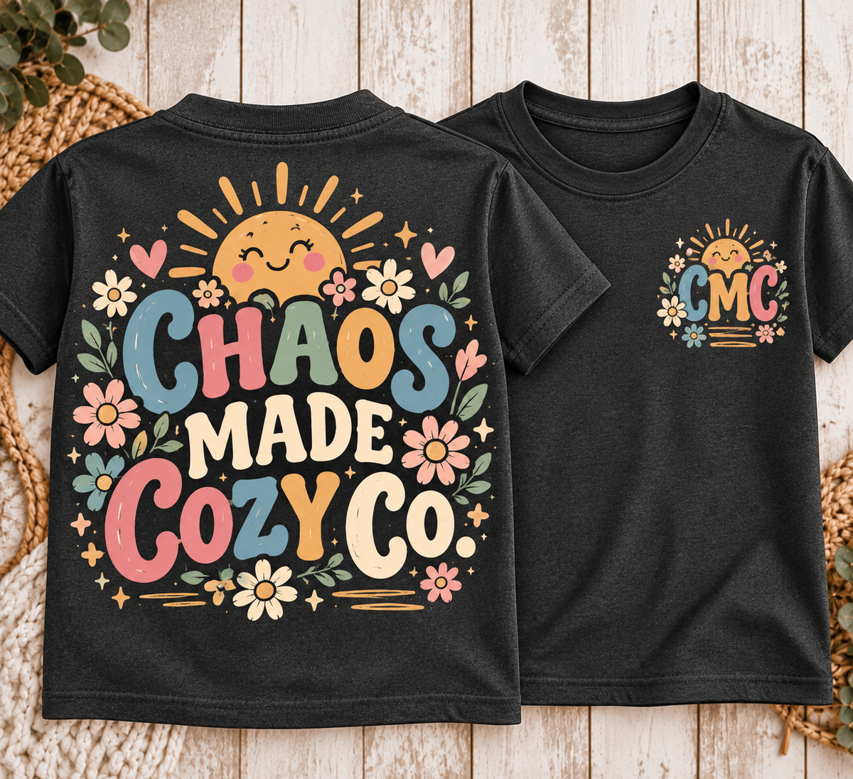 Chaos Made Cozy Co. Vintage Sunflower | Toddler Girls' Tee